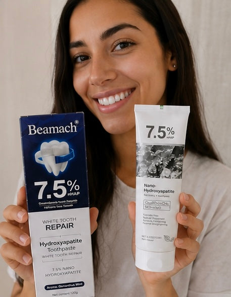 ¡Hola! Quería felicitarlos por este producto. Llevo 2 semanas recomendando la pasta Beamach con 7.5% nHAP a mis pacientes con sensibilidad aguda y los cambios en el esmalte han sido increíbles.