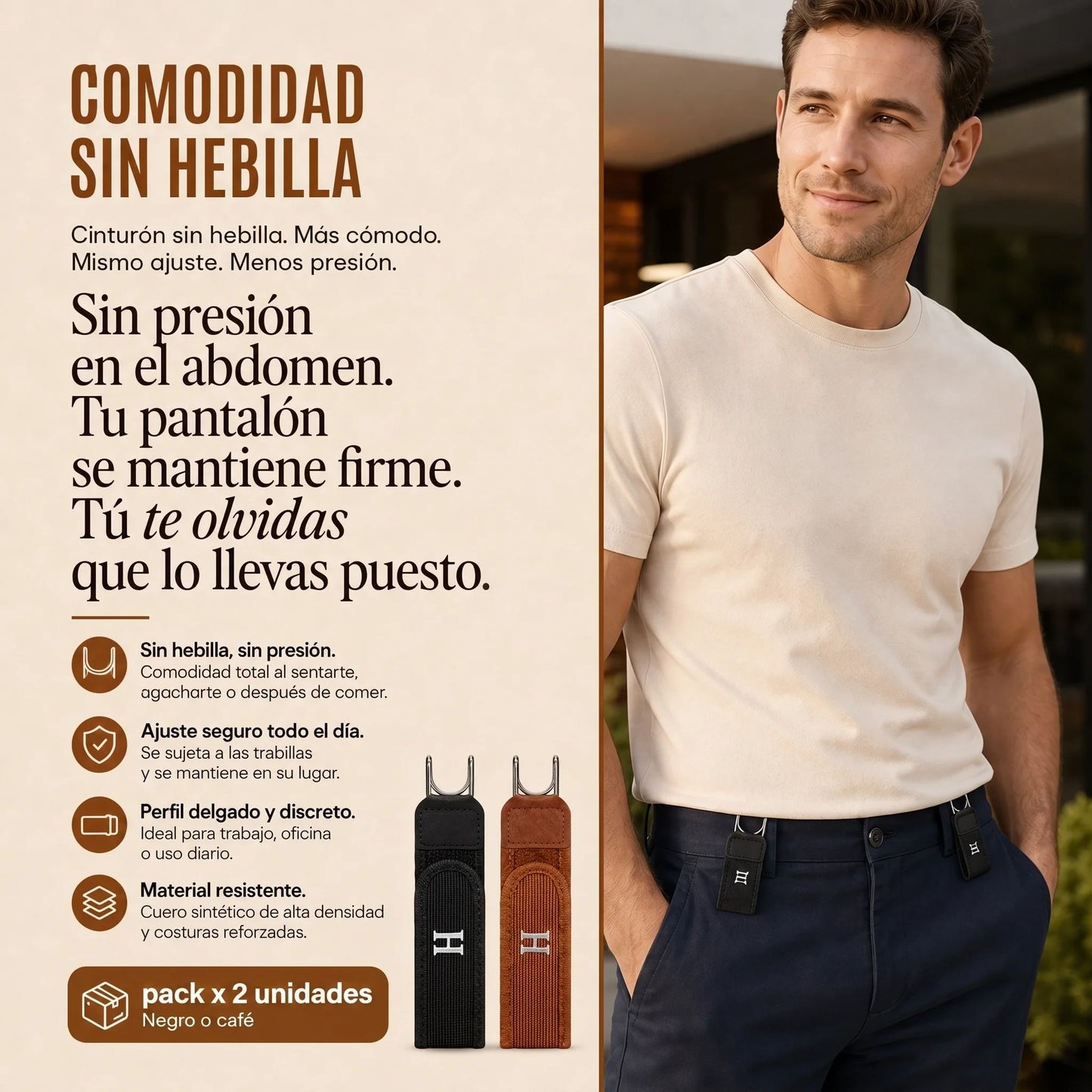 Cinturón Sin Hebilla – Sostiene tu Pantalón Sin Apretar