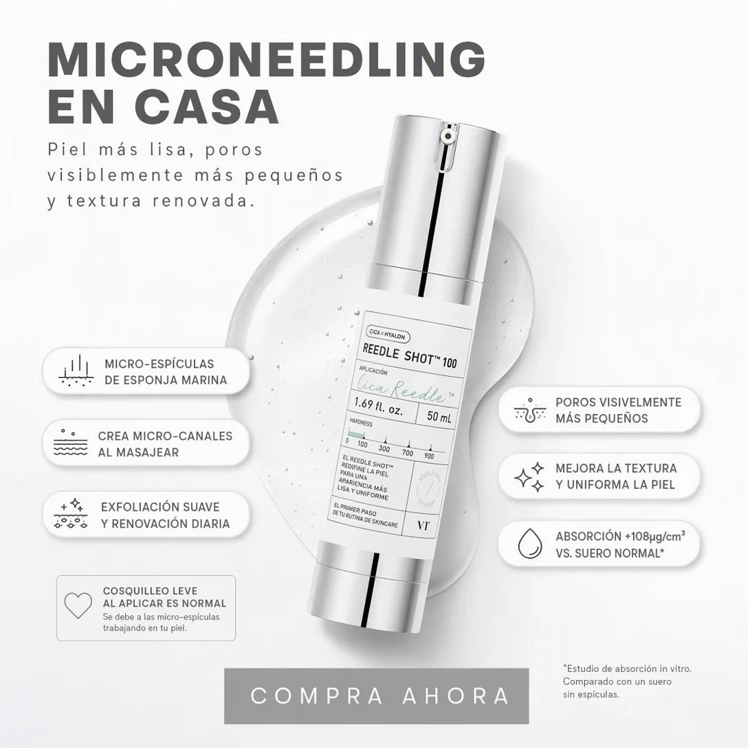 Suero Microneedling – Poros Más Pequeños, Piel de porcelana