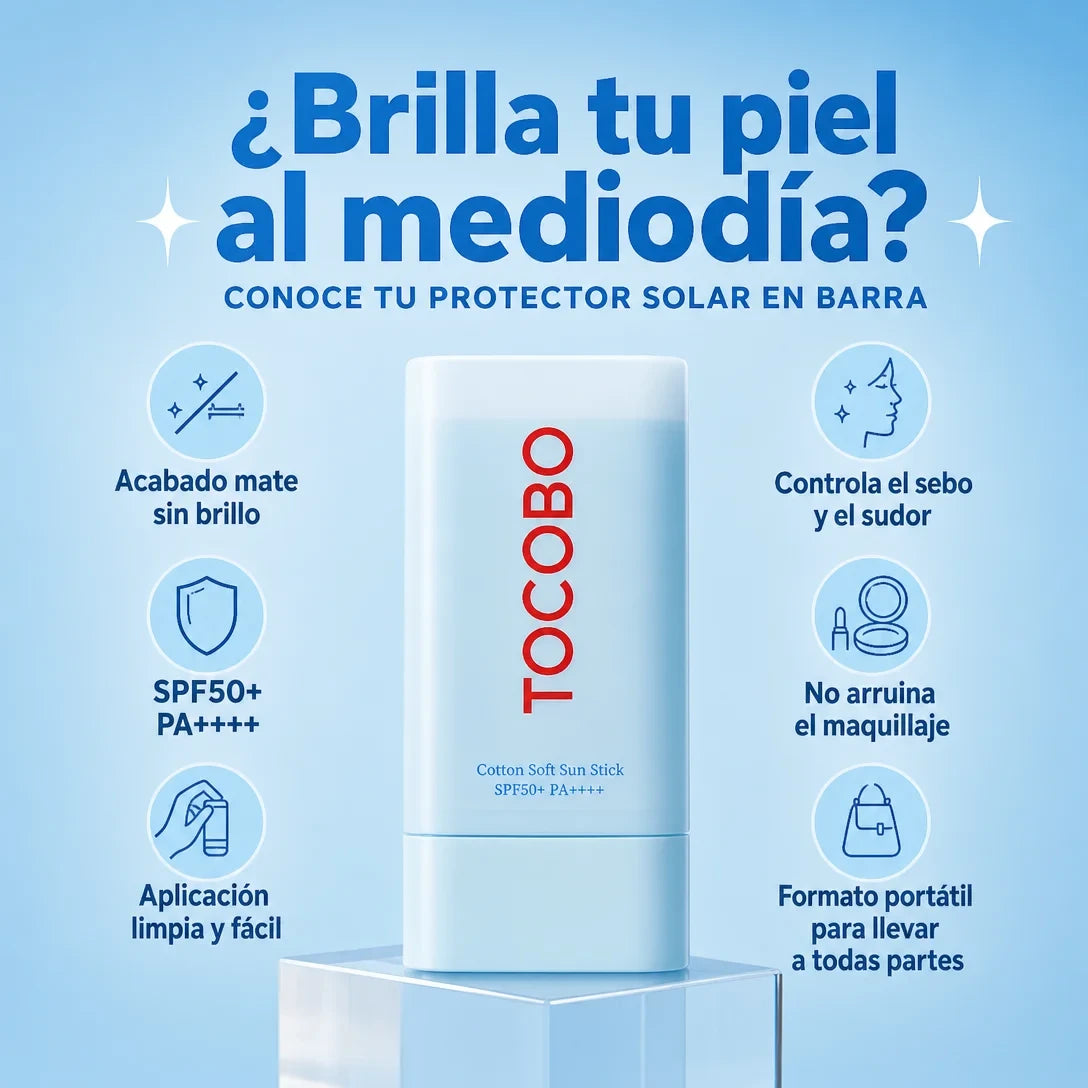 Protector Solar Tocobo en Stick - Reaplica Sin Arruinar tu Maquillaje