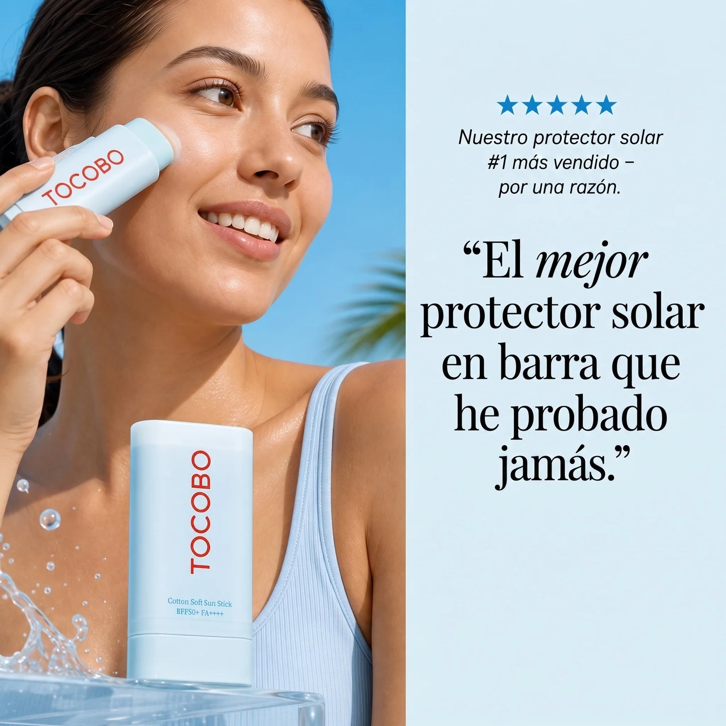 Protector Solar Tocobo en Stick - Reaplica Sin Arruinar tu Maquillaje
