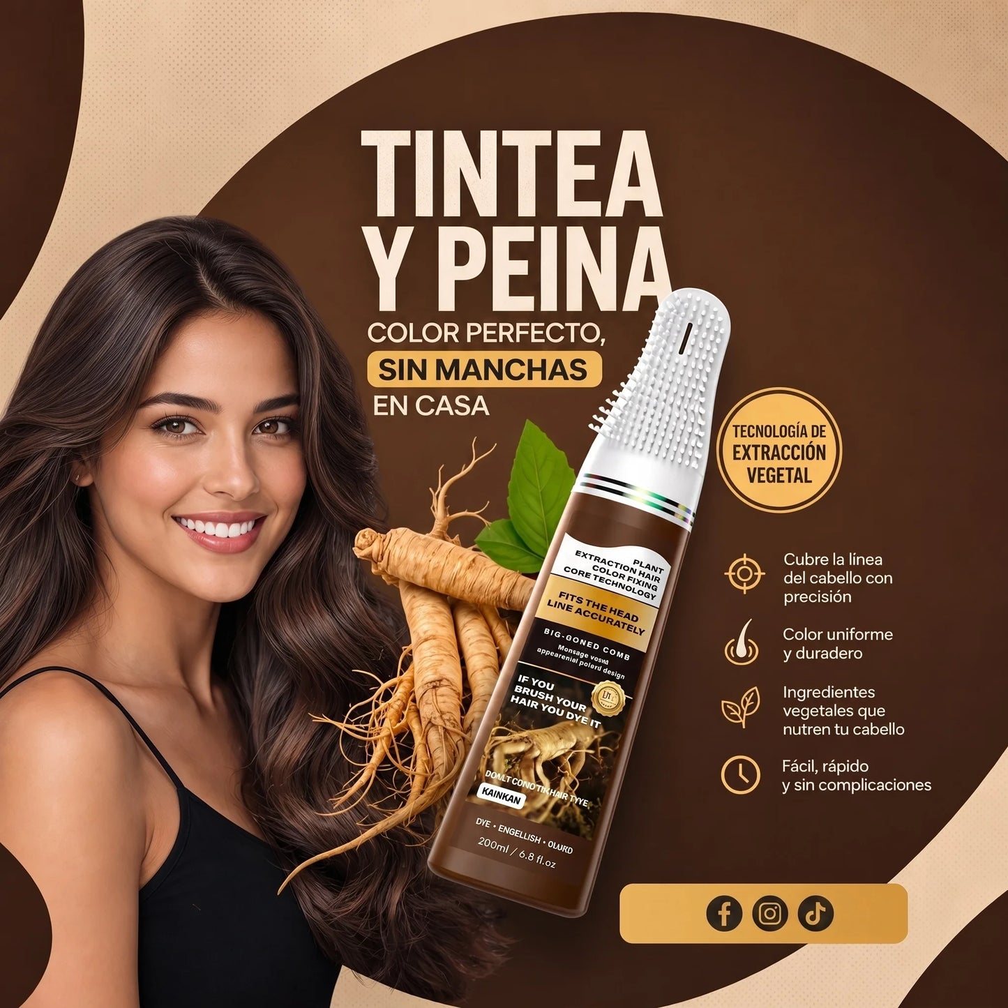Tinte con Peine – Cubre tus Canas en Minutos, Sin Complicaciones