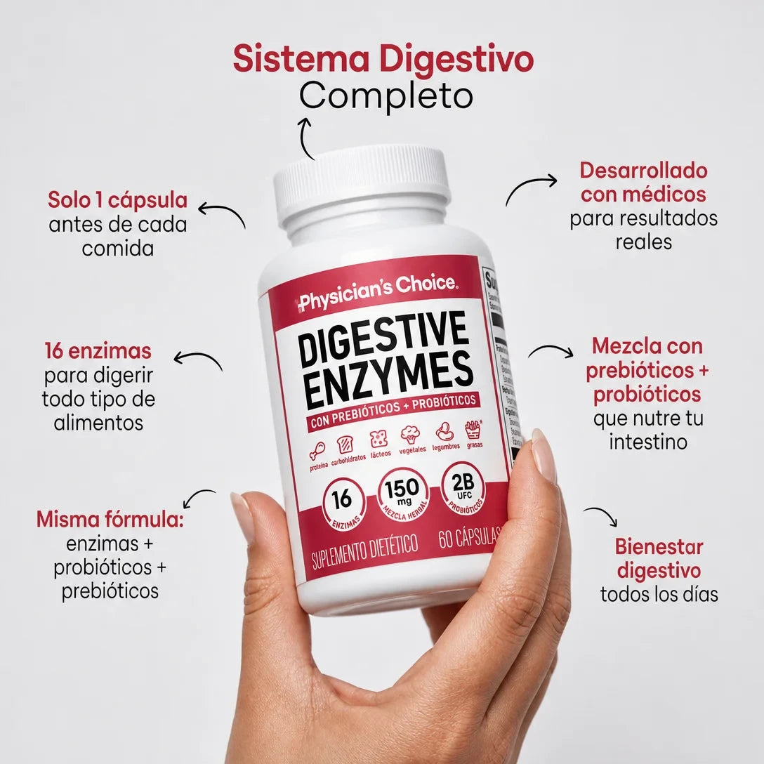 Enzimas Digestivas – Adiós Hinchazón Después de Comer
